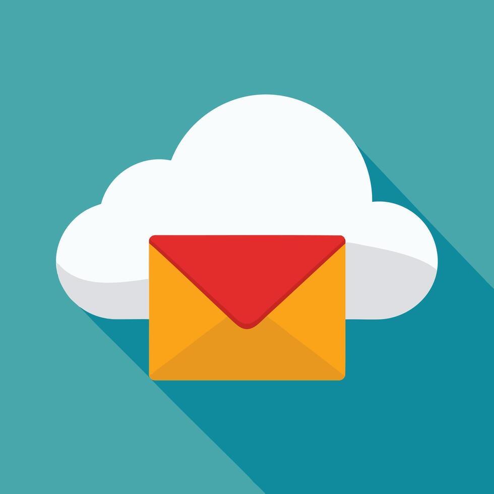 Cloud with Mailbox cartoon vector