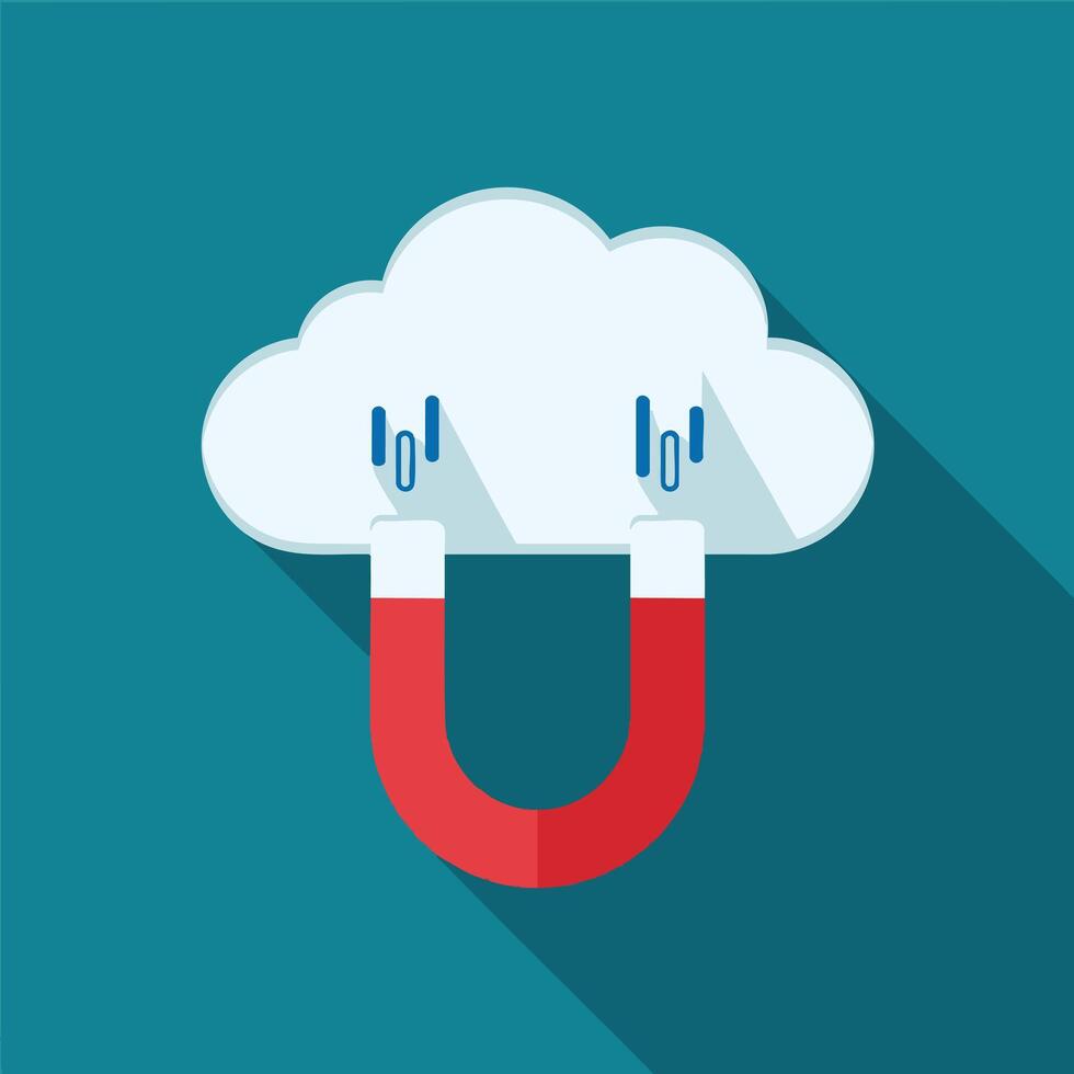 Cloud with Magnet design vector