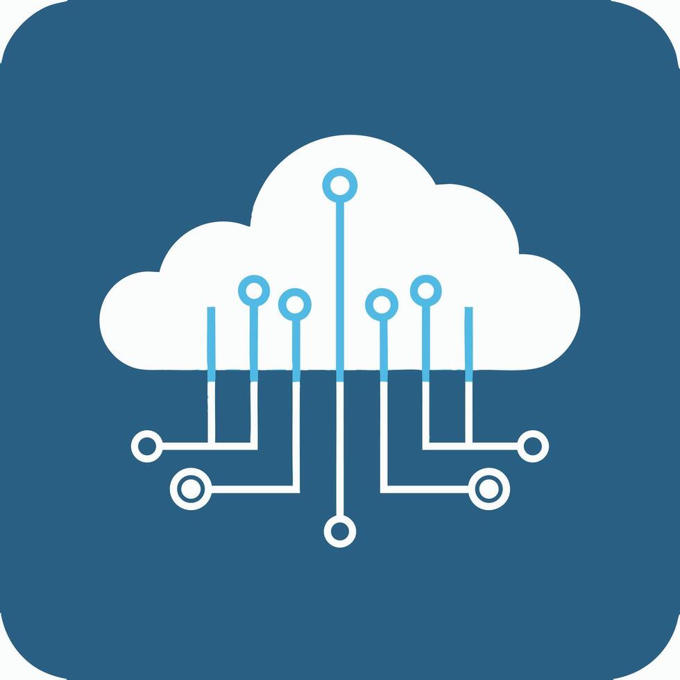 Cloud with Wired Network vector