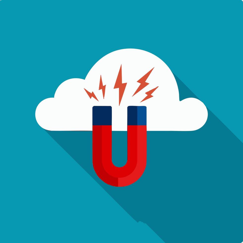 Cloud with Magnet design 3 vector