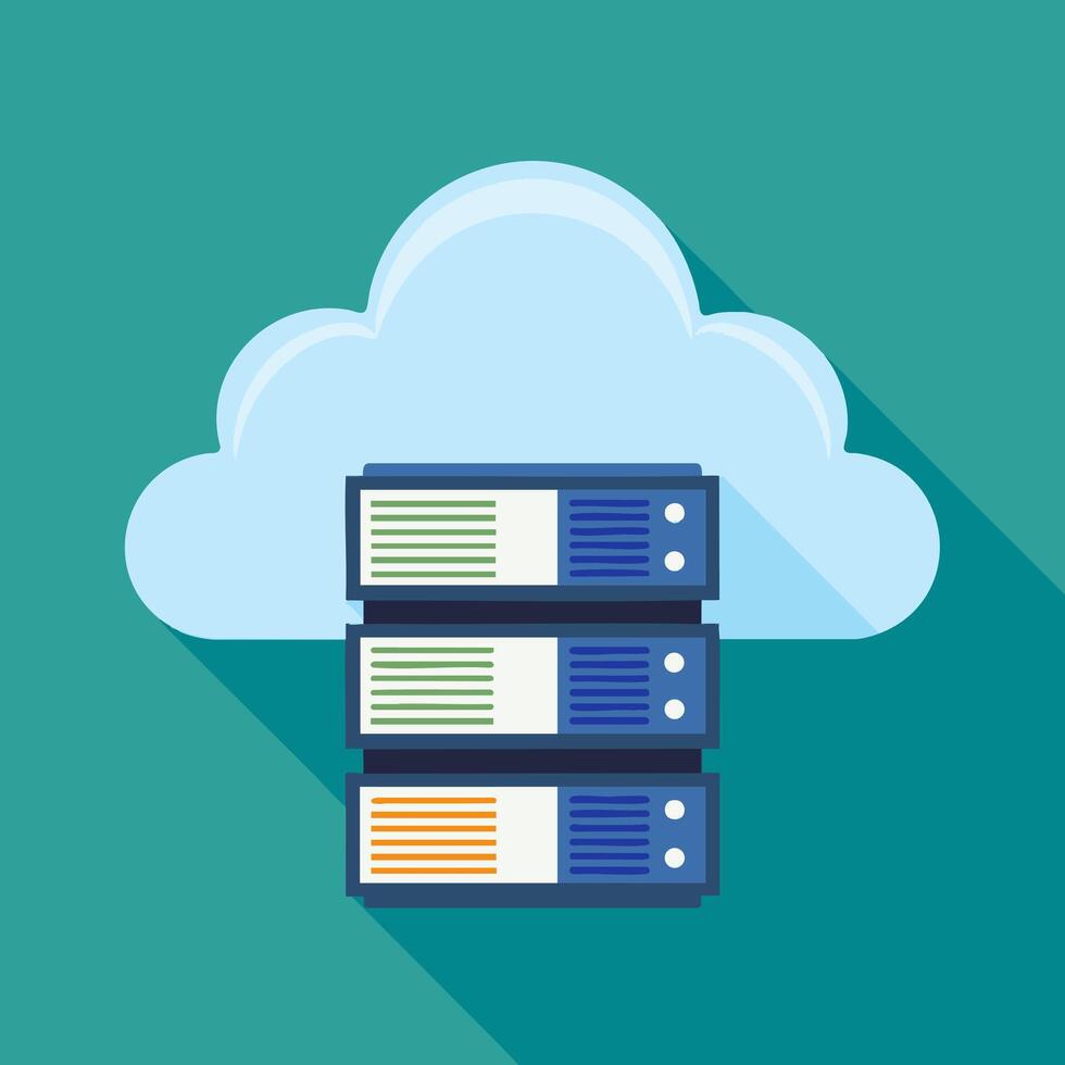 Cloud with Server Box vector