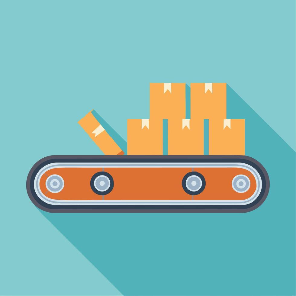 Conveyor with Material Cartoon vector