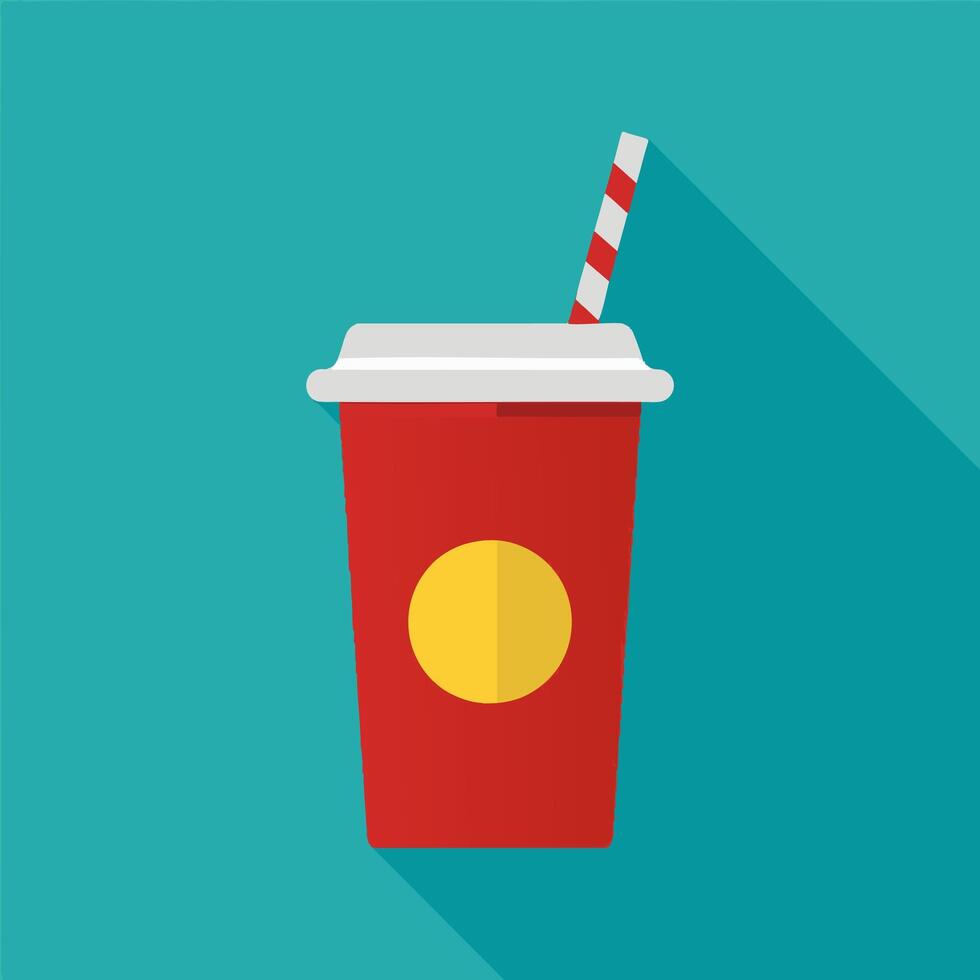 Cup with Straw Design vector