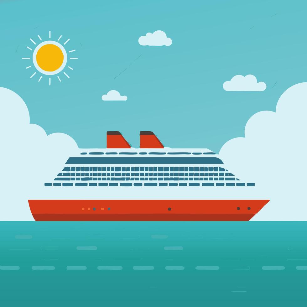 Cruise Ship at Sea 98974 vector