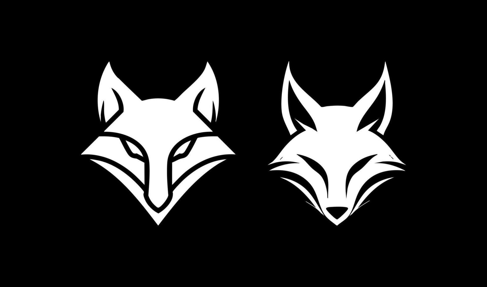 Fox Logo Black and White vector
