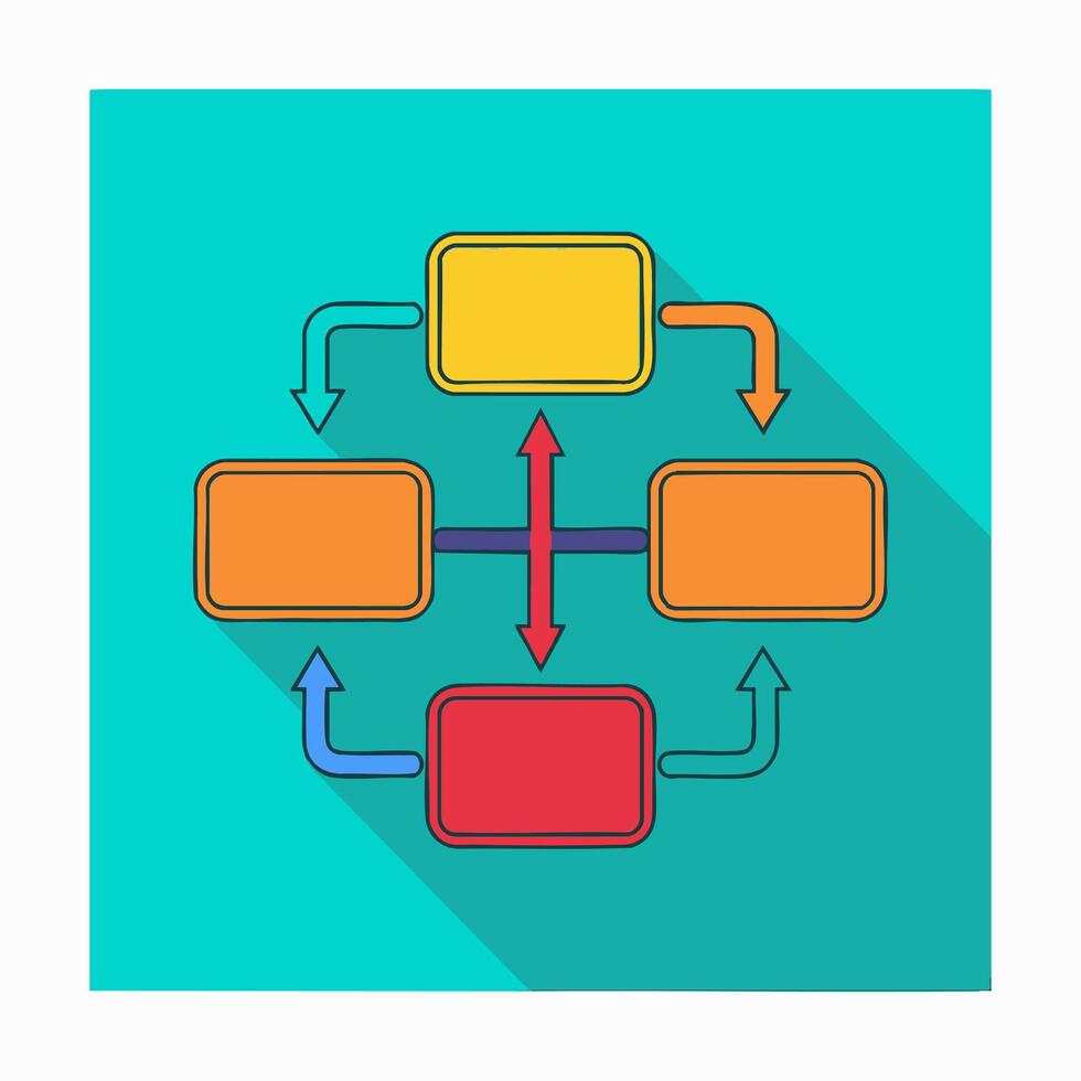 Flowchart with branching arrows vector