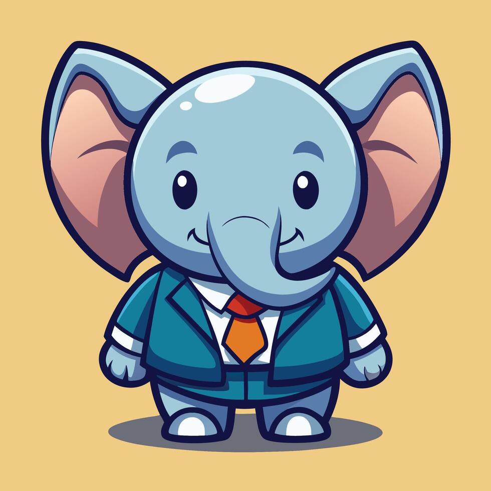 an elephant wearing suit and tie vector