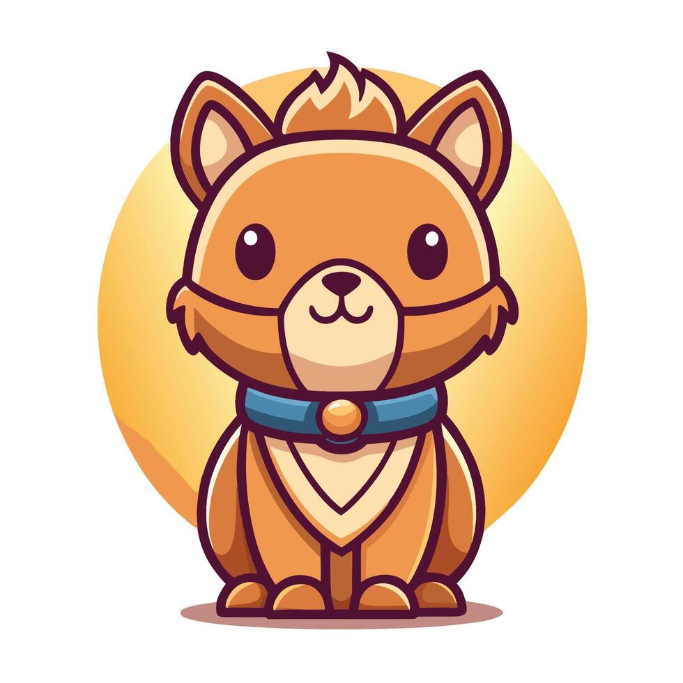 a cartoon dog with a blue collar and bow vector
