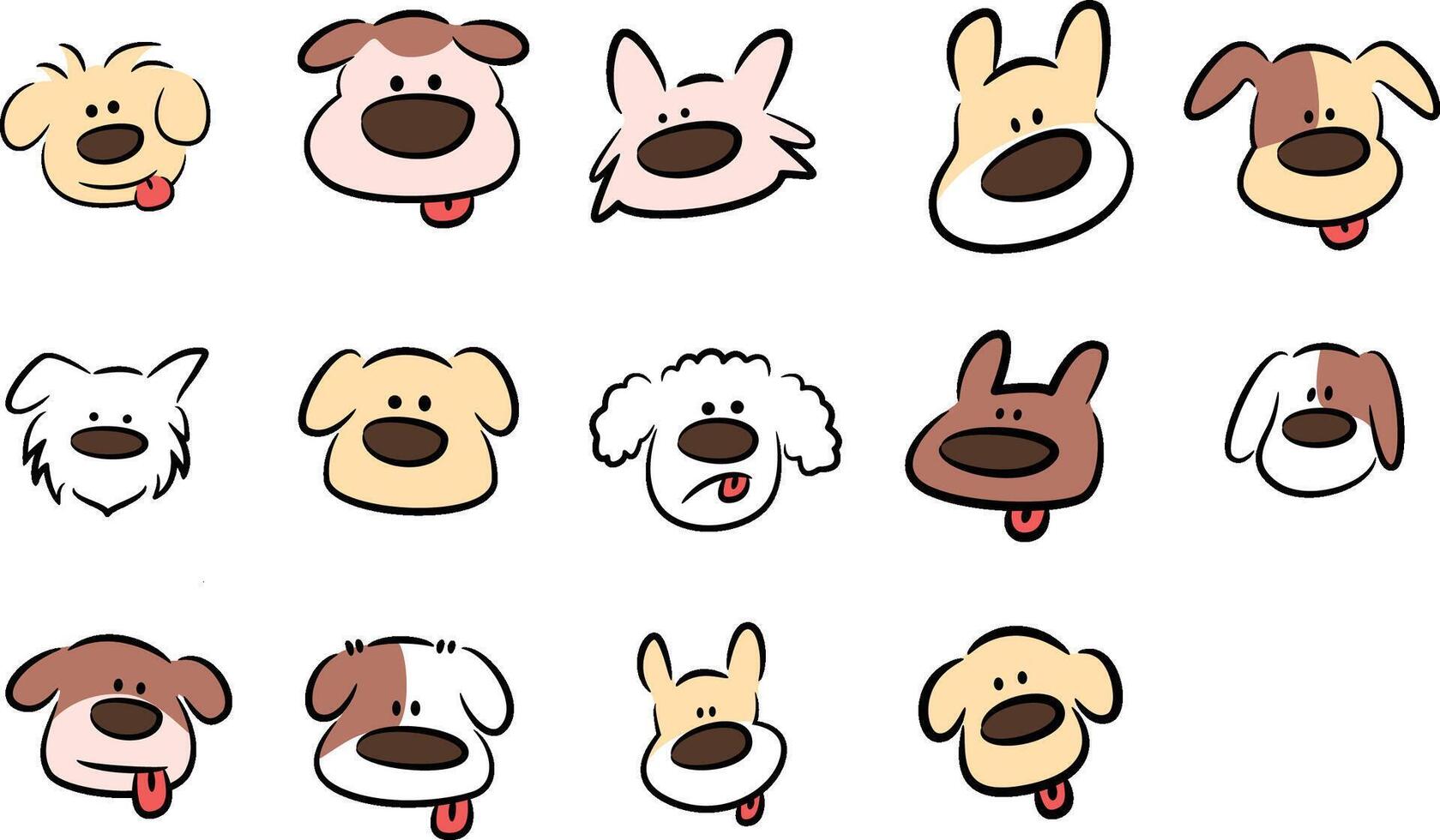 Cute colored sketch cartoon doodle dog puppy vector