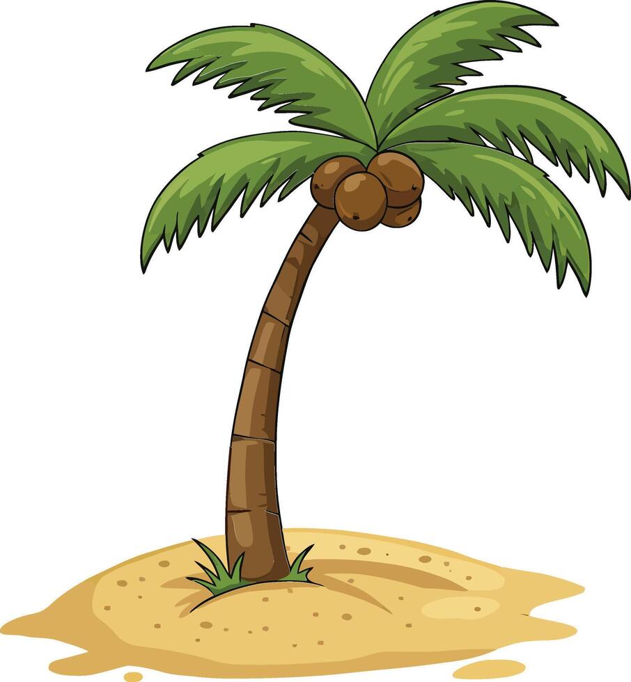 Palm tree on the beach vector