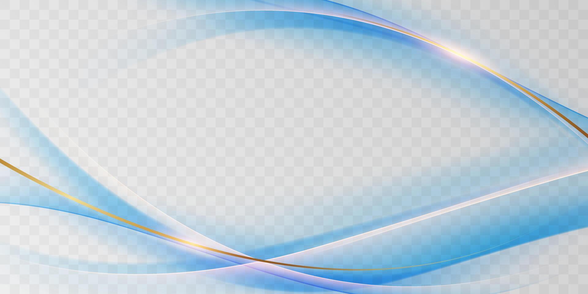 Abstract blue and gold wave background vector