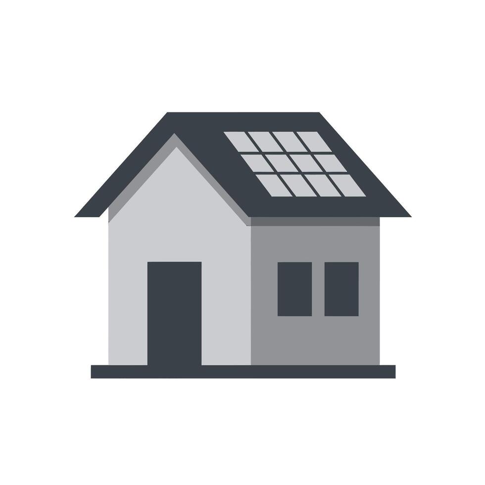 A house with solar panels on the roof vector