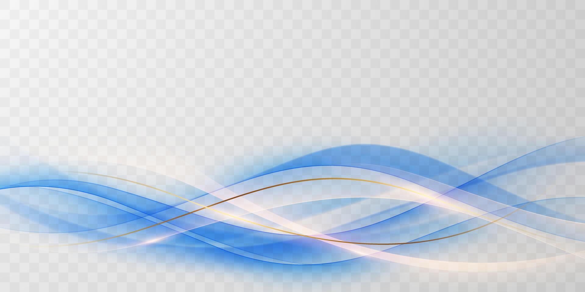 Abstract blue wave background with white lines vector