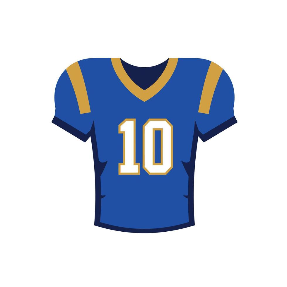 Blue football jersey with number 10 on the front vector