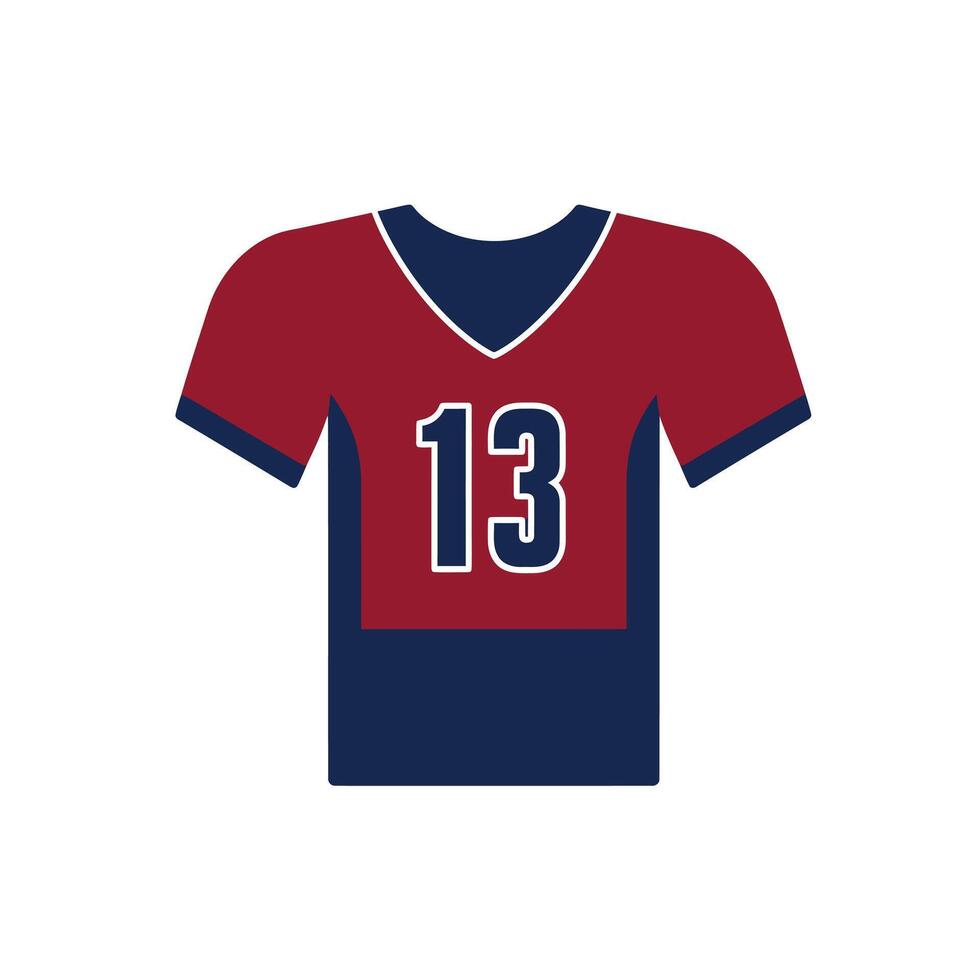 A red and blue football jersey with the number 13 vector