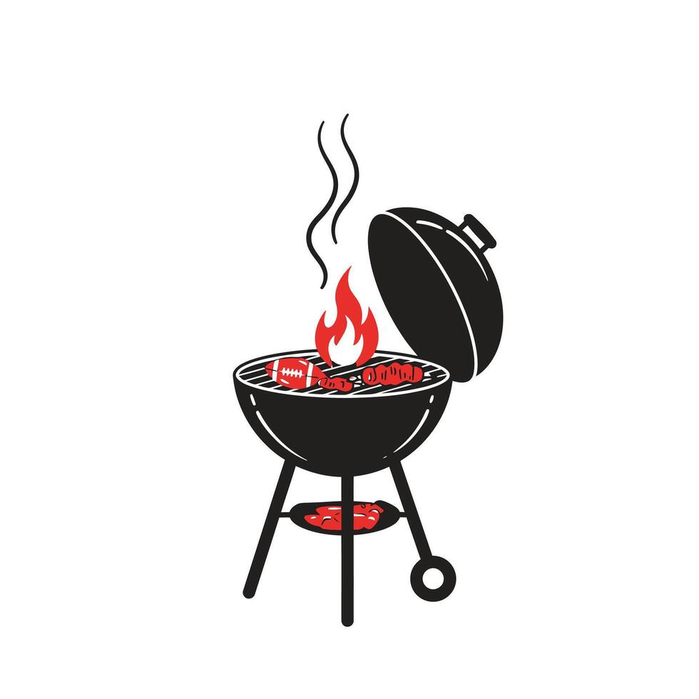 Bbq grill icon illustration vector