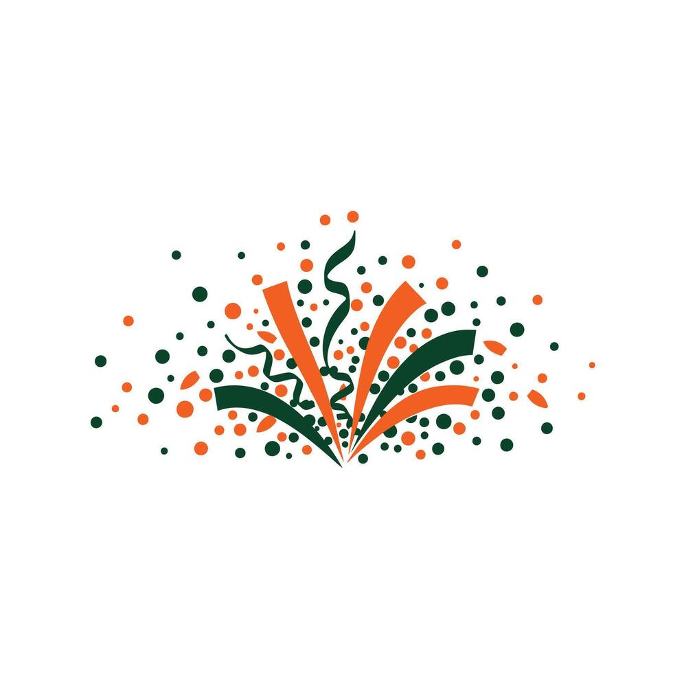 A green and orange confetti explosion vector