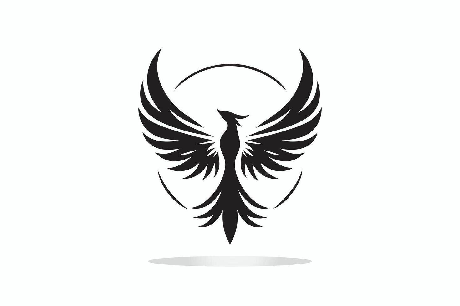 silhouette of fenix, symbolizes freedom and adventure in black and white vector