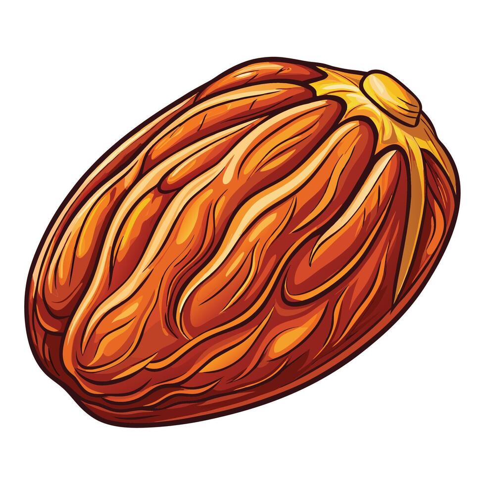 a cartoon illustration of a cocoa bean vector