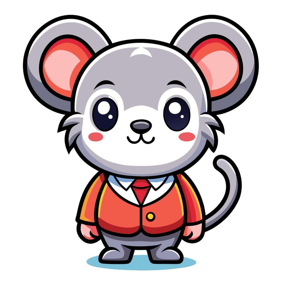 a cartoon mouse wearing suit and tie vector