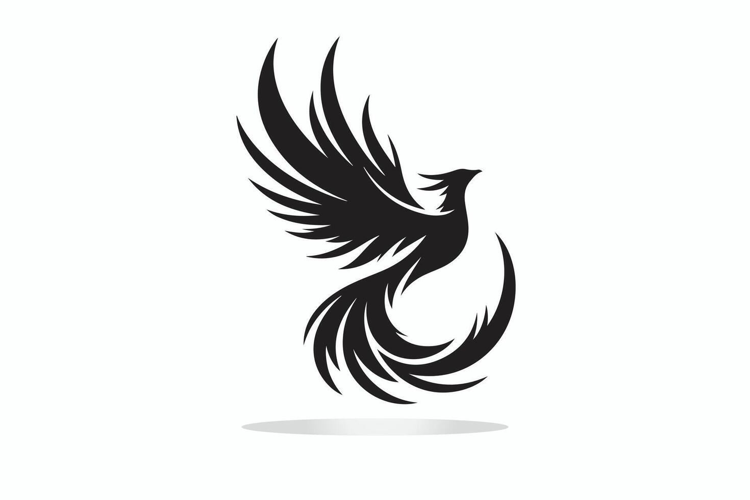silhouette of Fenix in a style of black and white vector