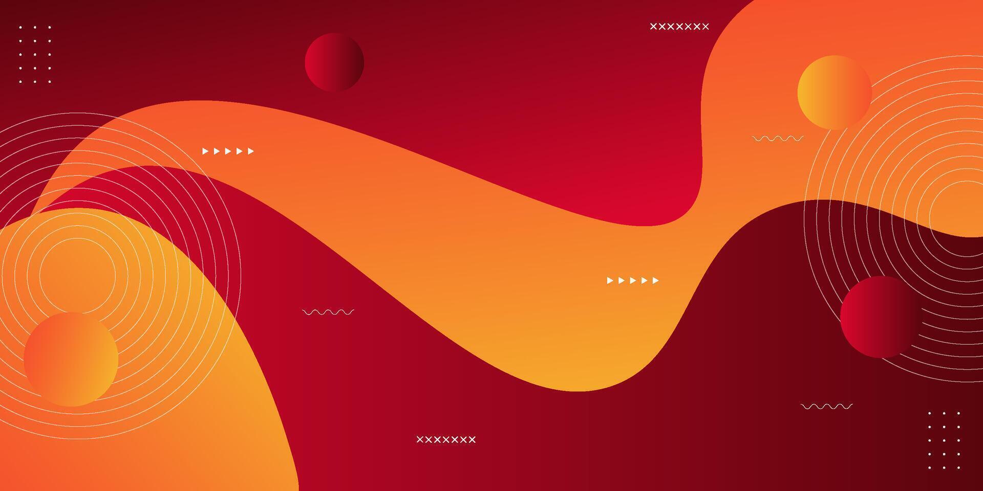 Modern abstract banner background with red and orange wave fluid pattern. Creative background design with horizontal design. Eps10 vector