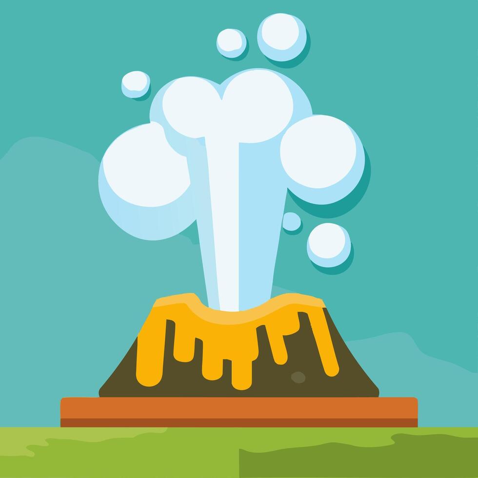 Geyser with Hot Steam vector