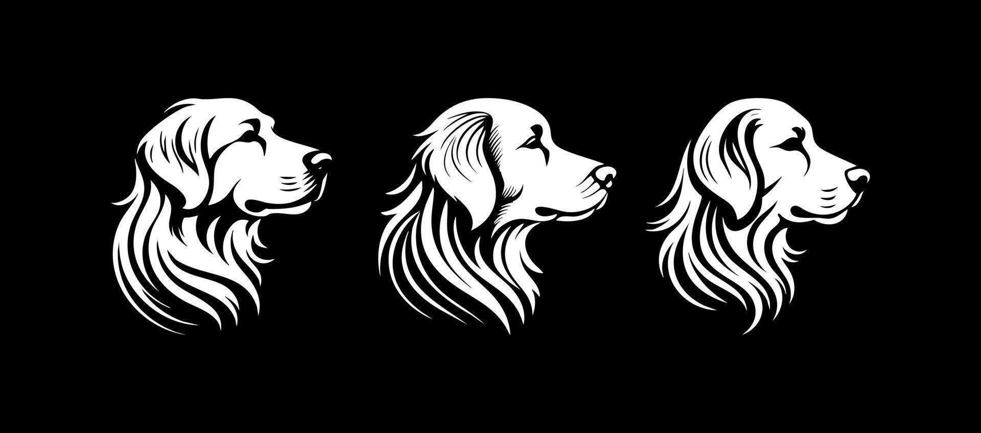 Golden Retriever Logo Black and White vector