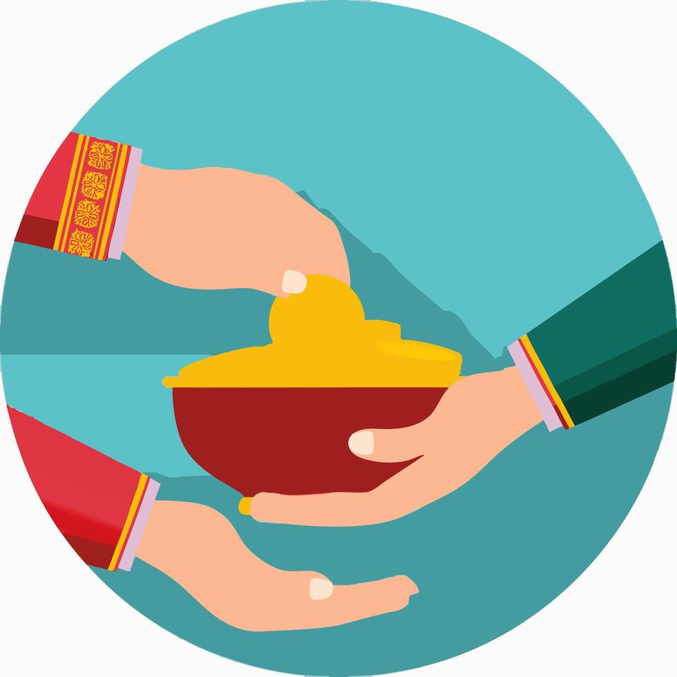 Hands Giving Alms cartoon vector