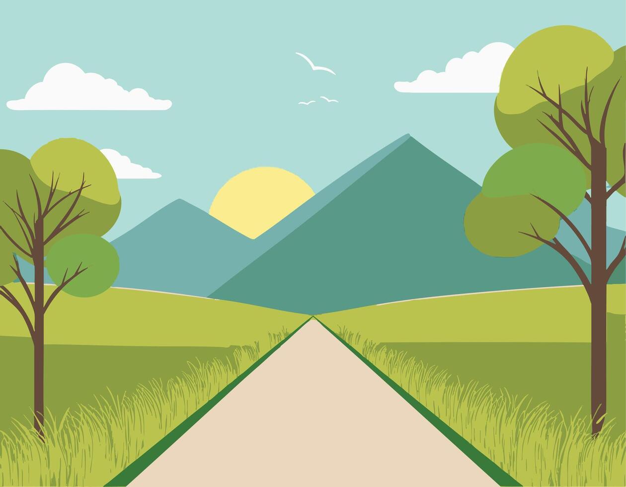 illustration Pathway to Nature vector