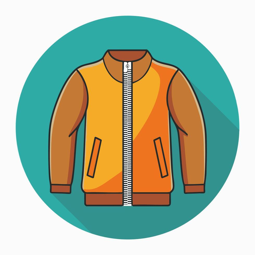 Jacket with Zipper Cartoon vector