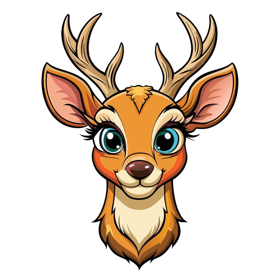 illustration of cute ,deer head illustration vector