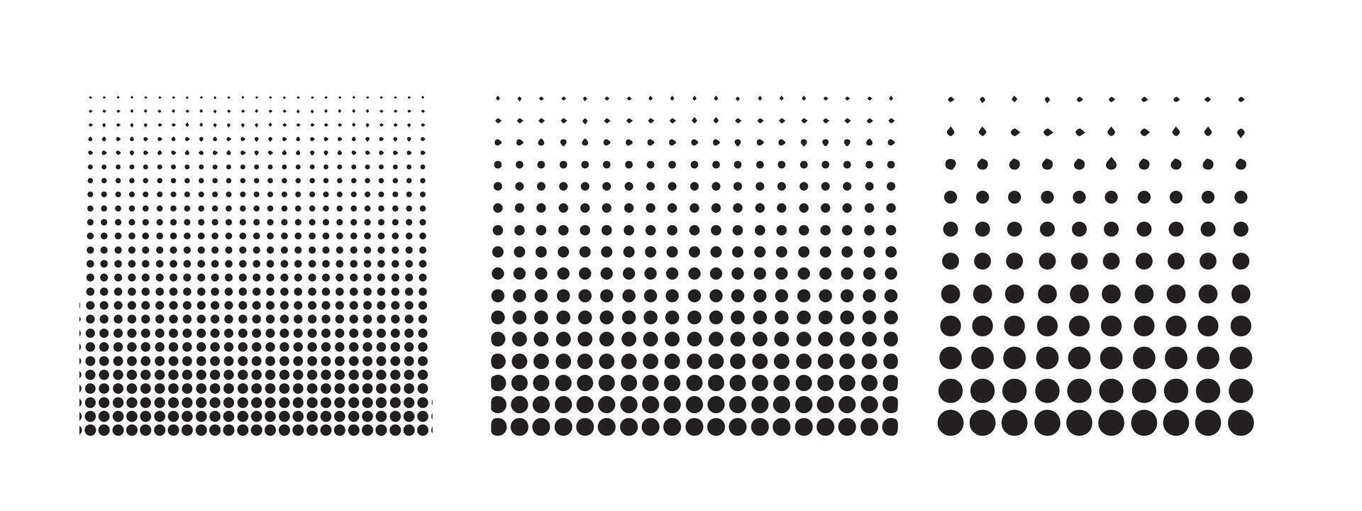 Set of black halftone dots backgrounds, Set of speed dotted lines vector