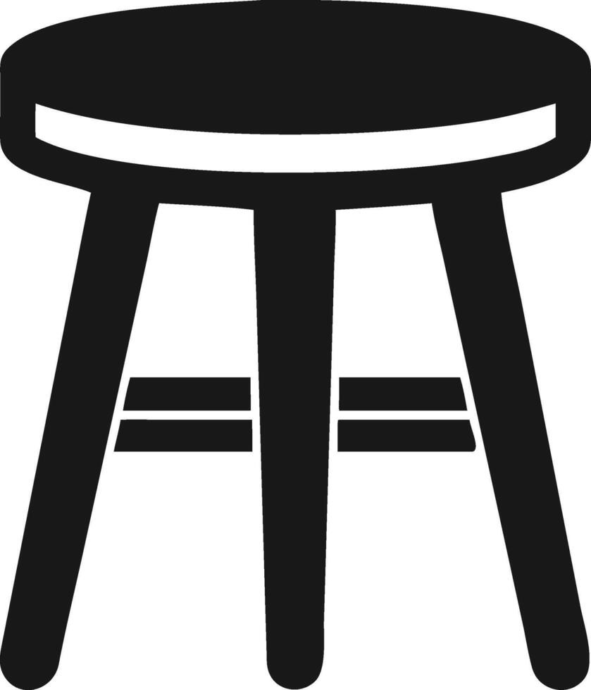 Minimalist Black Stool Illustration vector