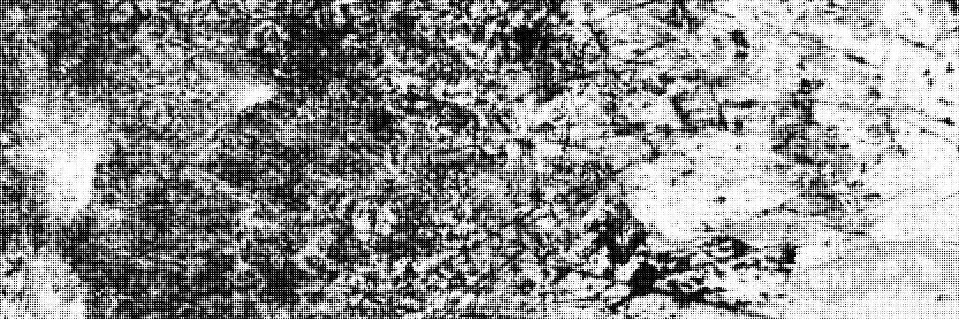 Monochrome metal texture with scratches and rust, displaying a unique halftone effect created through a detailed imprint process. vector