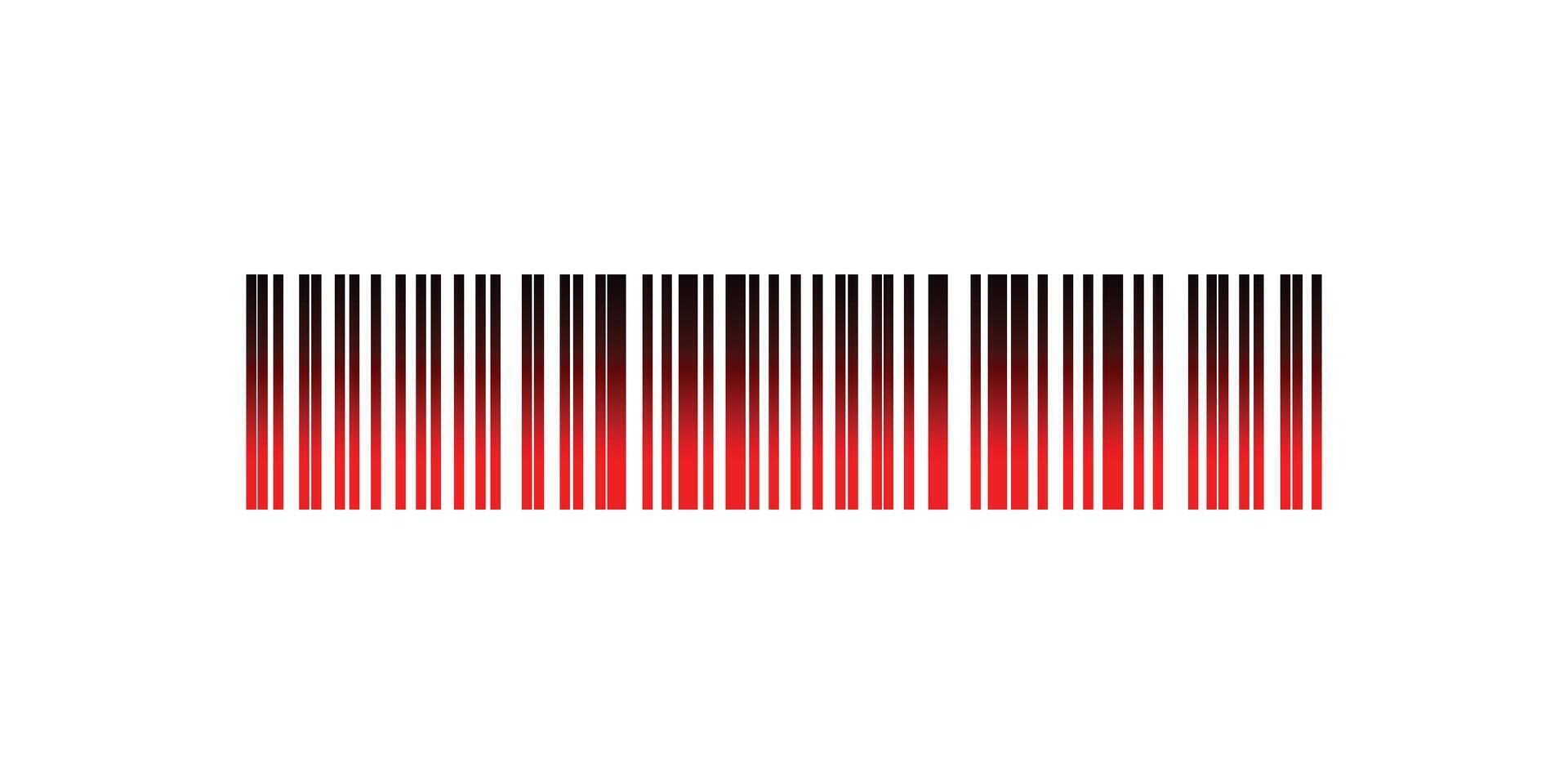 Red and Black Barcode labels isolated on white background for design. Barcode code stripes sticker. vector
