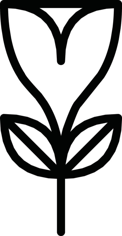 Minimalistic Black Line Art Tulip Design Illustration on White Background vector