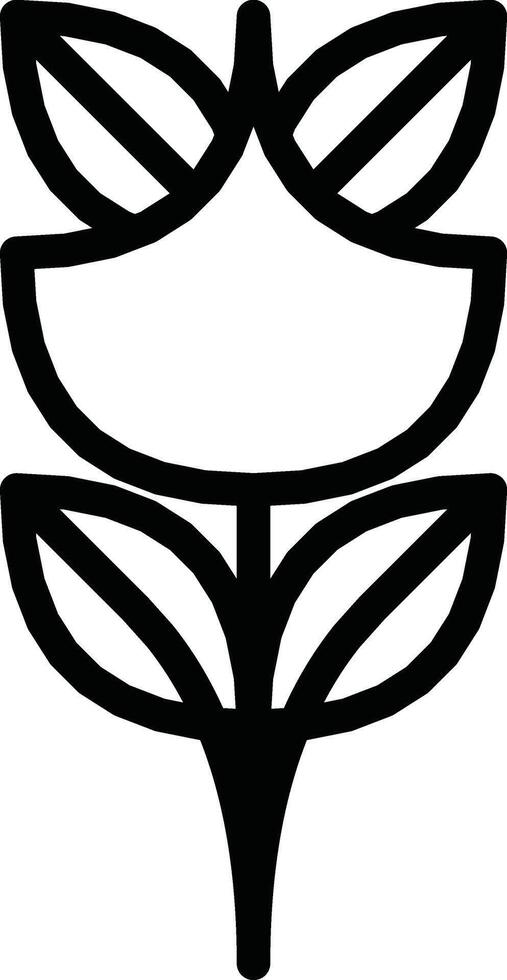 Stylized Black Silhouette of a Flower in a Simplistic Design vector