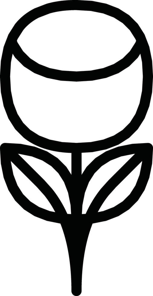 Minimalist Black and White Line Art Depicting a Simple Stylized Flower vector