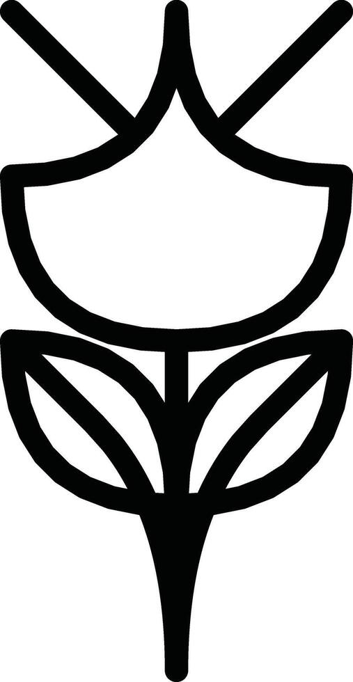 Abstract Black Line Art Depicting Minimalist Flower Symbol and Design vector