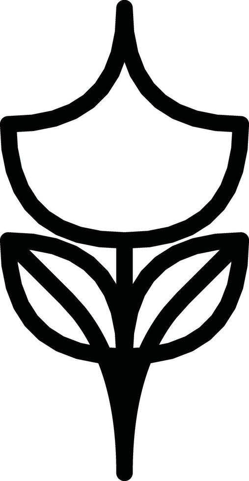 Minimalist Black and White Icon of a Flower with Stylized Petals vector