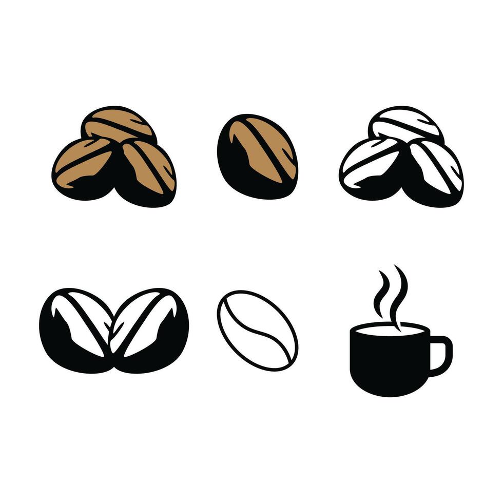 Coffee beans icons set illustration vector