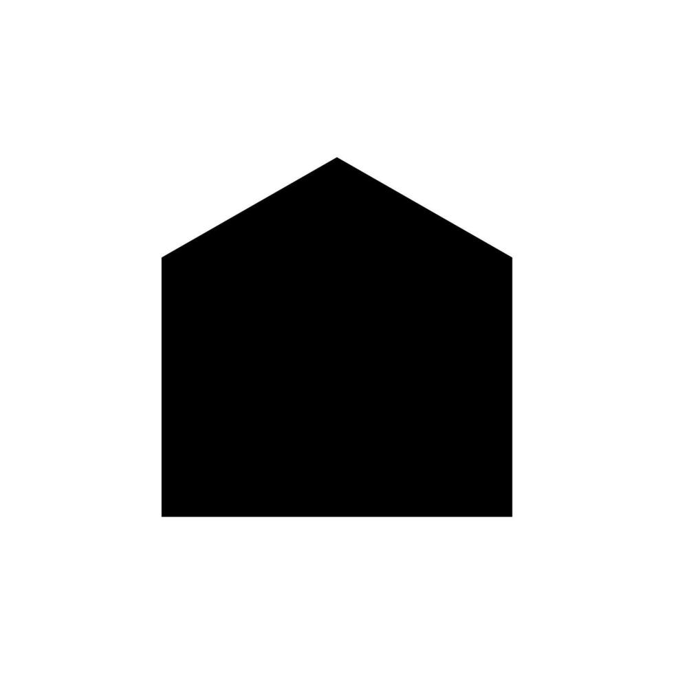 A black and white image of a house with a triangle vector