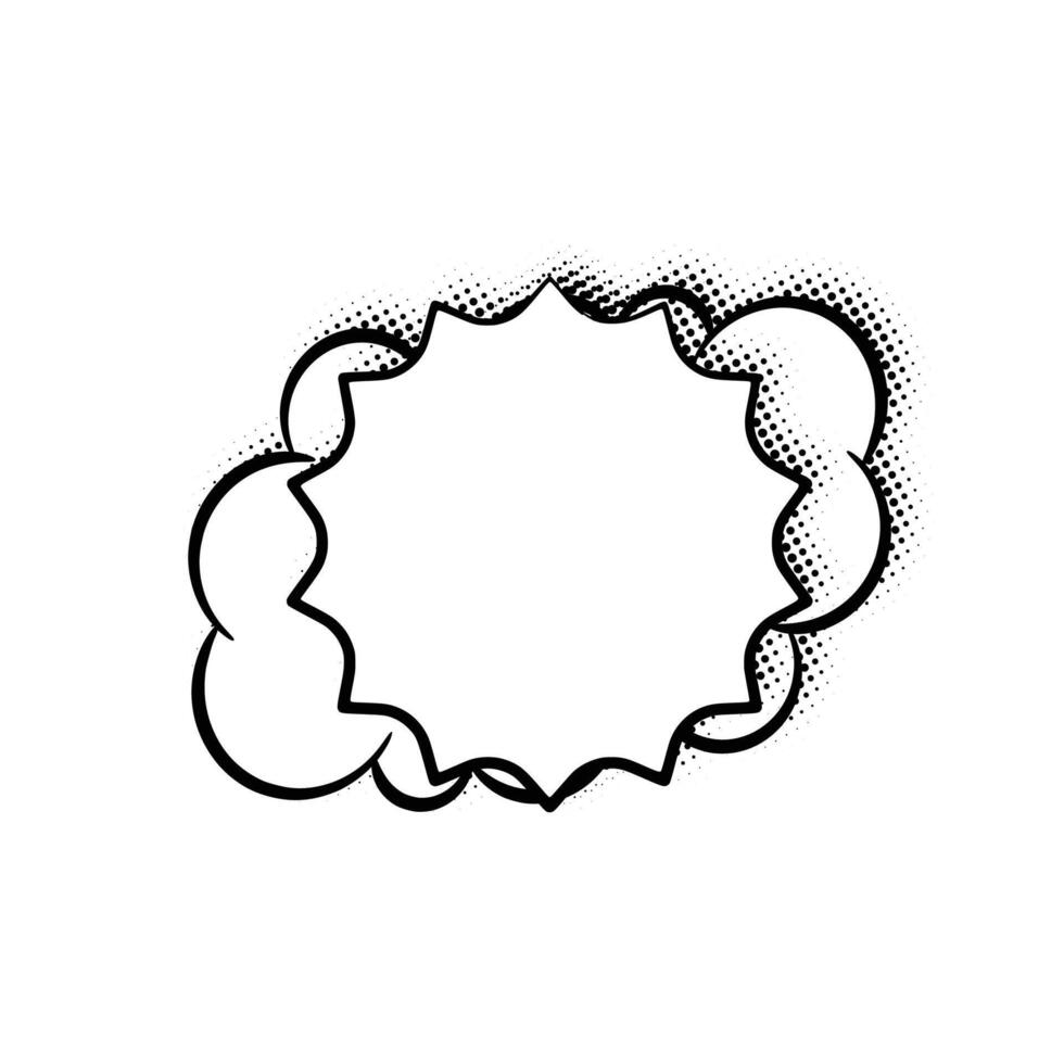 Elegant Layered Line Art Chat Bubble with Halftone Shadow for Web vector