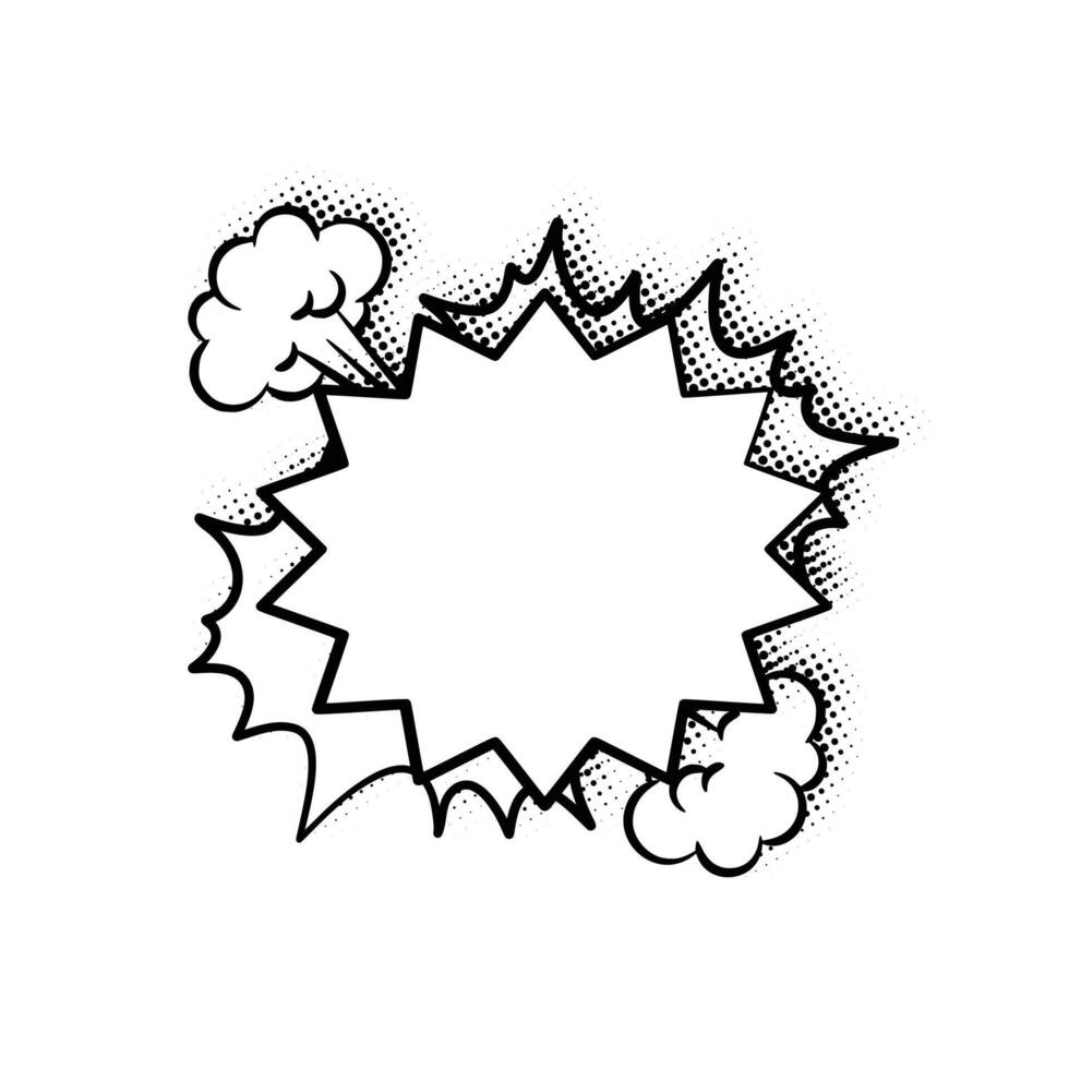 Elegant Layered Line Art Speech Bubble with Halftone Shadow vector