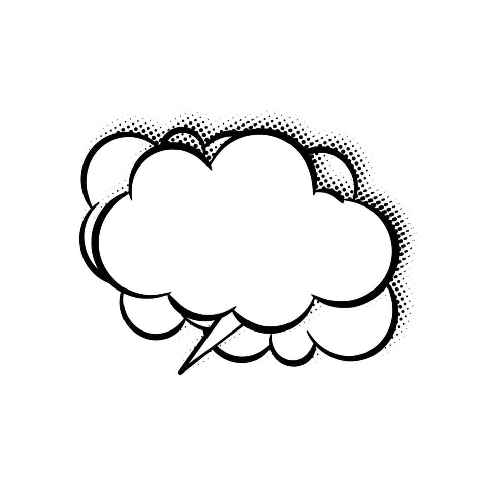 Minimalist Layered Dialogue Bubble with Halftone Shadow Design vector