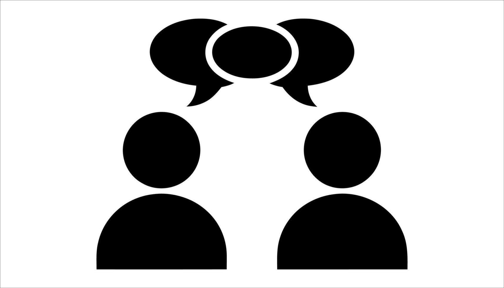 Two People Talking Icon - Communication and Conversation Symbol vector