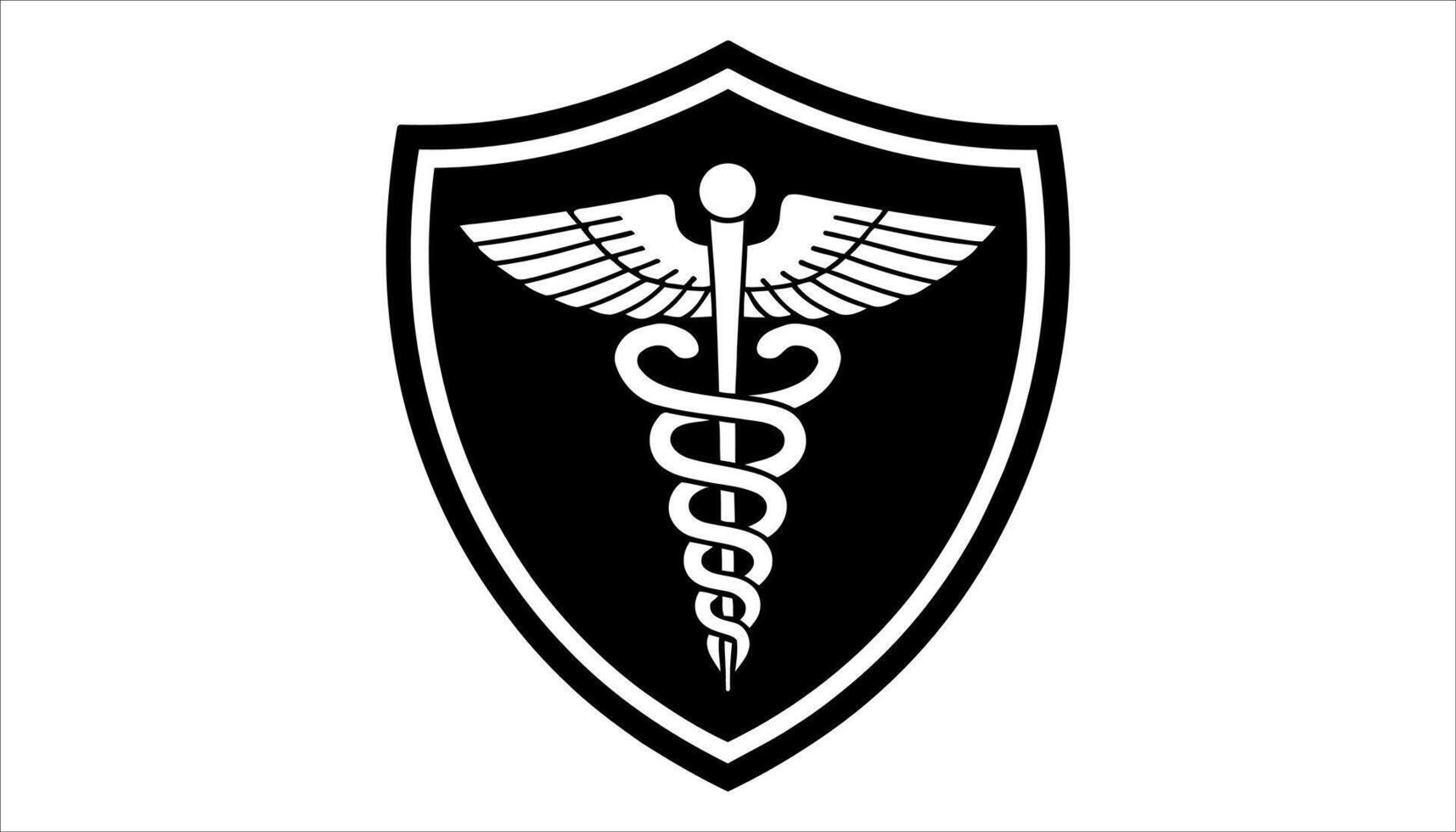 Medical Shield with Caduceus - Healthcare and Protection Icon vector