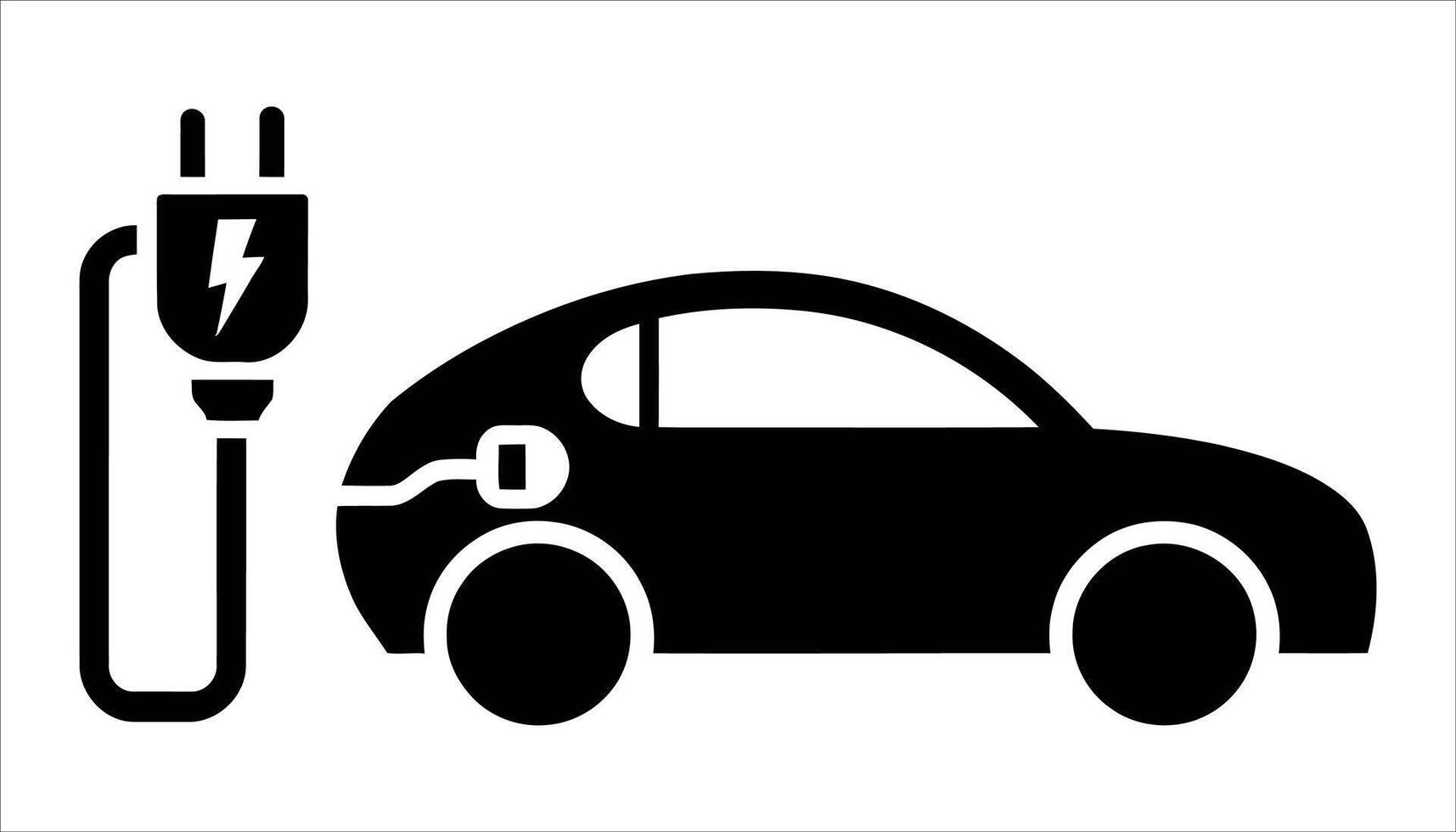 Electric Vehicle with Charging Plug - Sustainable Transport Icon vector