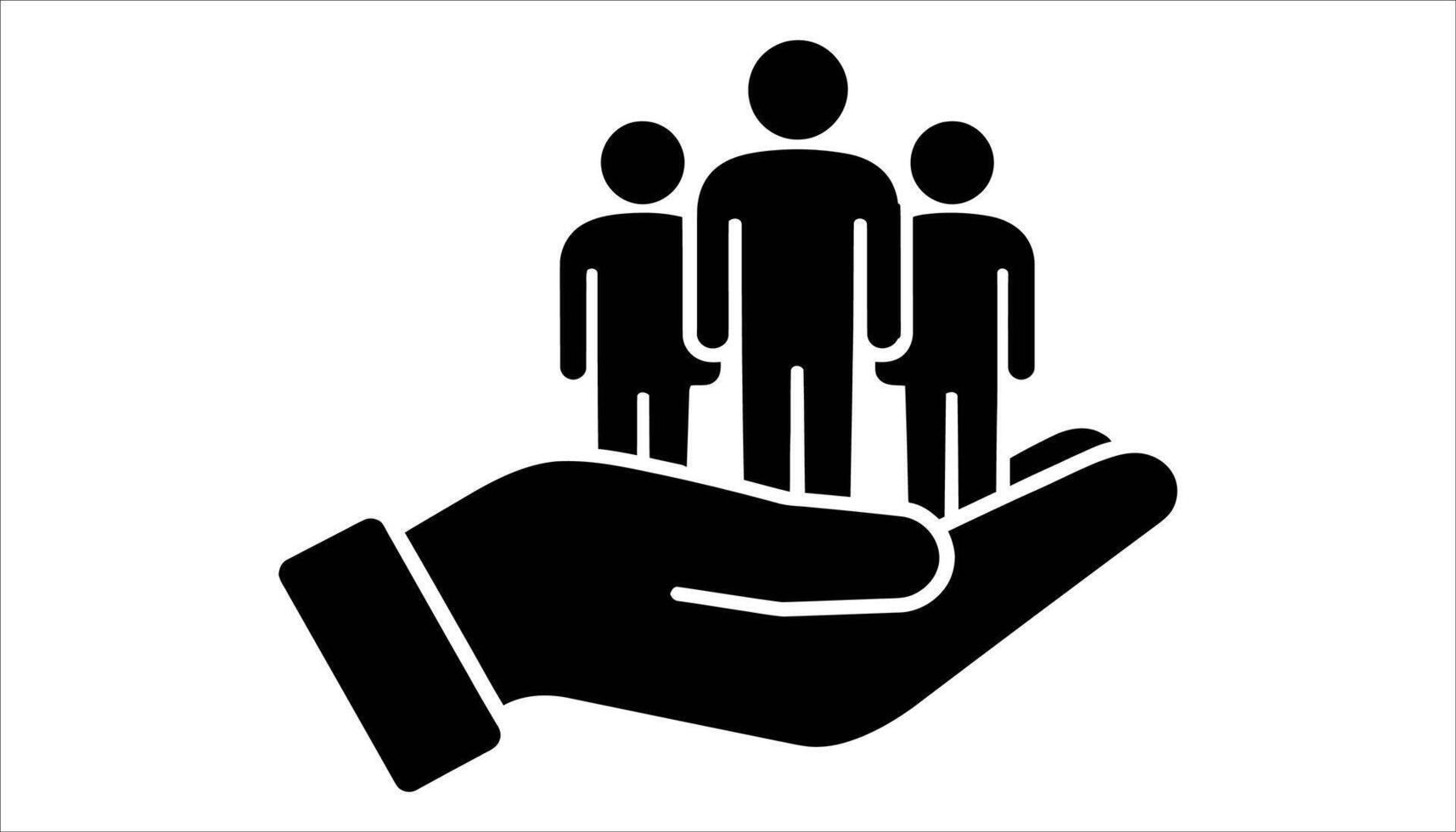 Hand Holding People Support and Care Symbol vector
